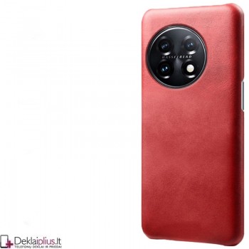 Dirbtinės odos nugarėlė - dėklas - raudonas (Oneplus 11 5G)